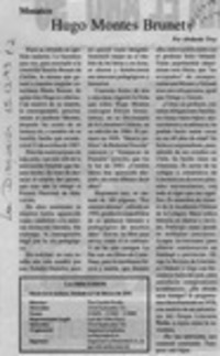 Hugo Montes Brunet  [artículo] Abelardo Troy.