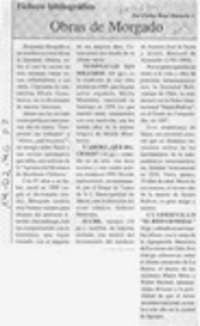 Obras de Morgado  [artículo] Carlos René Ibacache I.