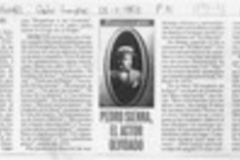 Pedro Sienna, el actor olvidado  [artículo] Mario Cánepa Guzmán.