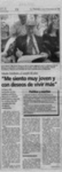 "Me siento muy joven y con deseos de vivir más"  [artículo] Leticia Soto G.