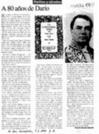 A 80 años de Darío  [artículo] Rodolfo Garcés Guzmán.