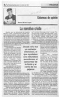La narrativa criolla