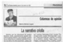 La narrativa criolla