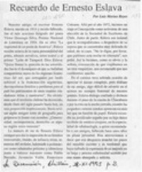 Recuerdo de Ernesto Eslava