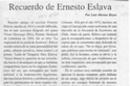 Recuerdo de Ernesto Eslava