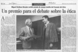 Un premio para el debate sobre la ética  [artículo] R. V.