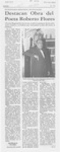 Destacan obra del poeta Roberto Flores