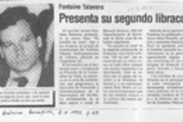 Presenta su segundo libraco  [artículo].