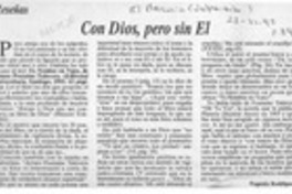 Con Dios, pero sin El  [artículo] Eugenio Rodríguez.