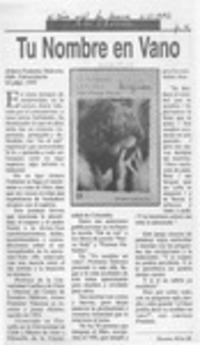 Tu nombre en vano  [artículo] Susana Silva M.