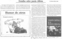 Estudios sobre poesía chilena  [artículo] Marino Muñoz Lagos.