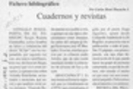 Cuadernos y revistas  [artículo] Carlos René Ibacache I.