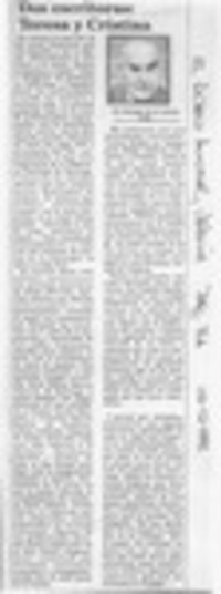 Dos escritoras, Teresa y Cristina  [artículo] Hernán de la Carrera Cruz.