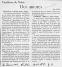 Dos autores  [artículo] C. R. I.