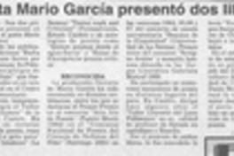 Poeta Mario García presentó dos libros  [artículo].