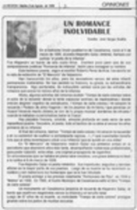 Un romance inolvidable  [artículo] José Vargas Badilla.