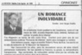 Un romance inolvidable  [artículo] José Vargas Badilla.