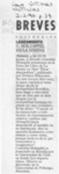 C. Holzapfel en La Serena  [artículo].