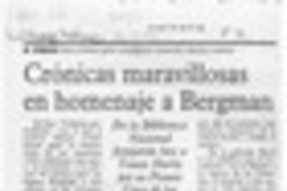 Crónicas maravillosas en homenaje a Bergman  [artículo].