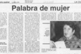 Palabra de mujer  [artículo].