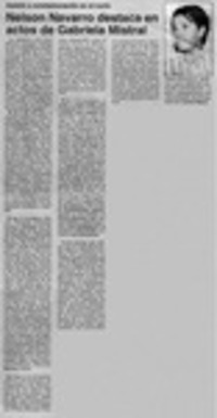 Nelson Navarro destaca en actos de Gabriela Mistral