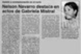 Nelson Navarro destaca en actos de Gabriela Mistral