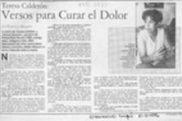 Versos para curar el dolor  [artículo] Francisca Abogabir.
