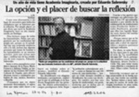 La opción y el placer de buscar la reflexión  [artículo] L. N.