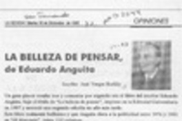 La belleza de pensar, de Eduardo Anguita  [artículo] José Vargas Badilla.