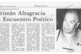 Tristán Altagracia a encuentro poético  [artículo].