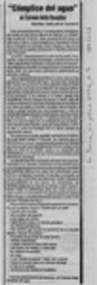 "Cómplice del agua" de Carmen Avila González