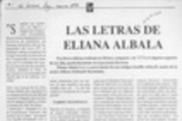 Las letras de Eliana Albala  [artículo] Carola Meyer.