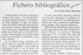 Fichero bibliográfico  [artículo] Carlos René Ibacache.