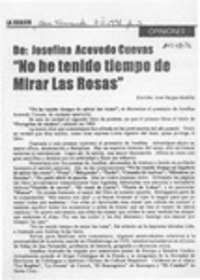 "No he tenido tiempo de mirar las rosas"  [artículo] José Vargas Badilla.