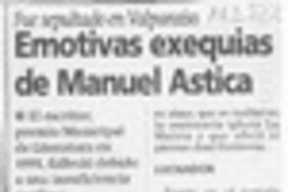 Emotivas exequias de Manuel Astica
