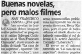 Buenas novelas pero malos filmes