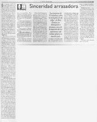 Sinceridad arrasadora