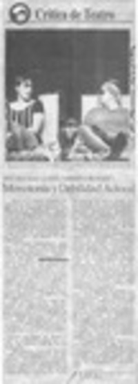 Monotonía y debilidad actoral  [artículo] Carola Oyarzún L.