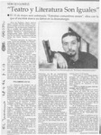 "Teatro y literatura son iguales"  [artículo] Alejandra Costamagna.