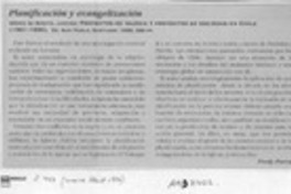 Planificación y evangelización  [artículo] Freddy Parra.