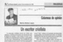 Un escritor criollista  [artículo] Marino Muñoz Lagos.