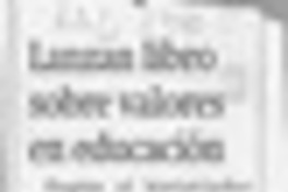 Lanzan libro sobre valores en educación