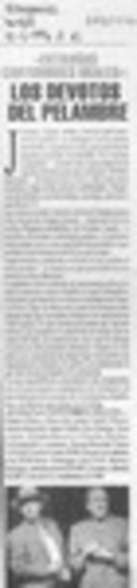 "Extrañas costumbres orales", los devotos del pelambre  [artículo].