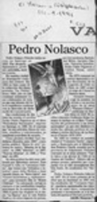 Pedro Nolasco  [artículo] Adolfo Simpson T.