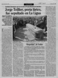 Jorge Teillier, poeta lárico, fue sepultado en La Ligua  [artículo] Ximena Poo.