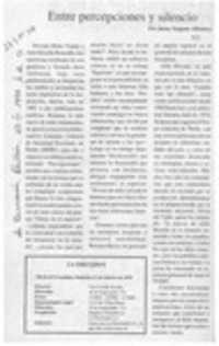 Entre percepciones y silencio  [artículo] Jaime Salgado Albornoz.