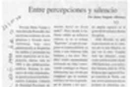 Entre percepciones y silencio  [artículo] Jaime Salgado Albornoz.