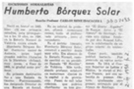 Humberto Bórquez Solar  [artículo] Carlos René Ibacache I.