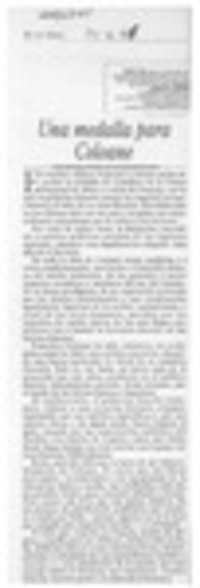 Una Medalla para Coloane  [artículo].