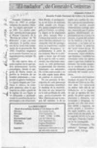 "El nadador", de Gonzalo Contreras  [artículo] Alejadra Ochoa P.